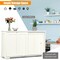Kitchen Storage Cupboard Cabinet with Sliding Door and Adjustable Shelf